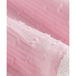 Babyhug 100% Cotton Woven Half Sleeves Frock With Lace Detailing & Headband - Pink