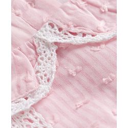Babyhug 100% Cotton Woven Half Sleeves Frock With Lace Detailing & Headband - Pink