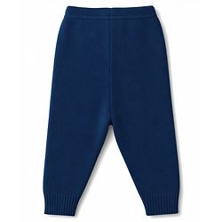 Babyhug Knit Full Sleeves Heart Designed Sweater Set with Cap  - Navy