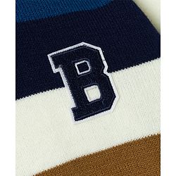 Babyhug Knit Full Sleeves Sweater Set with Colour Block Design - Navy