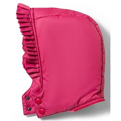 Babyhug Woven Full Sleeves Detachable Hooded Padded Jacket with Bow Applique - Pink