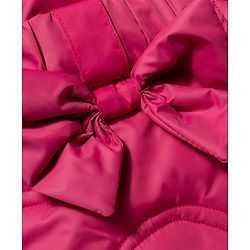 Babyhug Woven Full Sleeves Detachable Hooded Padded Jacket with Bow Applique - Pink