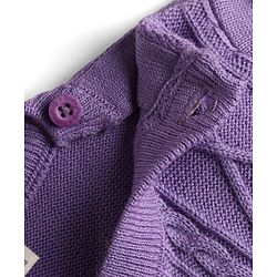 Babyhug Knit Full Sleeves Sweater Set With Cable Knit & Cap - Lavender