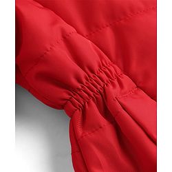 Babyhug Woven Full Sleeves Solid Colour Padded Jacket with Hood - Red