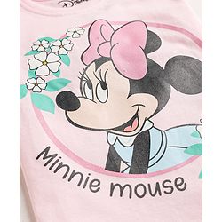 Babyhug Disney Single Jersey Knit Full Sleeves T-Shirt & Pyjama Nightsuit with Minnie Mouse Graphics - Pink