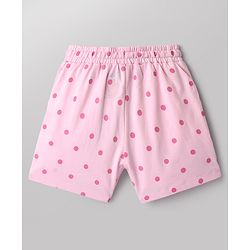 Babyhug Disney Single Jersey Knit Half Sleeves T-Shirt & Shorts Night Suit with Marie Graphics - White & Pink