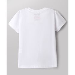 Babyhug Disney Single Jersey Knit Half Sleeves T-Shirt & Shorts Night Suit with Marie Graphics - White & Pink