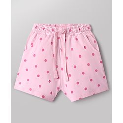 Babyhug Disney Single Jersey Knit Half Sleeves T-Shirt & Shorts Night Suit with Marie Graphics - White & Pink