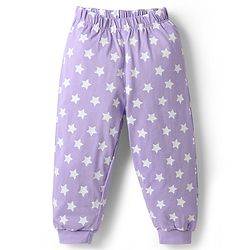 Babyhug Disney Single Jersey Knit Full Sleeves T-Shirt & Pyjama Night Suit With Mickey Mouse Graphics - Lavender