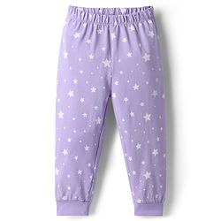 Babyhug Disney 100% Cotton Knit Full Sleeves T-Shirt & Pyjama Night Suit With Minnie & Mickey Mouse Graphic - Lavender