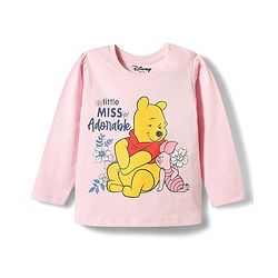 Babyhug Disney Single Jersey Knit Full Sleeves  Winnie the Pooh Graphics T-Shirt & Pyjama Night Suit - Pink