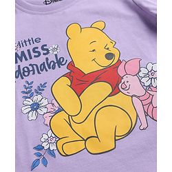 Babyhug Disney Single Jersey Knit Full Sleeves Winnie the Pooh Graphics T-Shirt & Pyjama Night Suit - Lavender