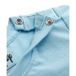 Babyhug Disney 100% Cotton Knit Full Sleeves T-Shirt & Pyjama Night Suit With Winnie The Pooh Graphics - Light Blue