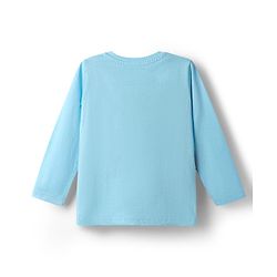 Babyhug Disney 100% Cotton Knit Full Sleeves T-Shirt & Pyjama Night Suit With Winnie The Pooh Graphics - Light Blue
