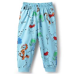 Babyhug Disney 100% Cotton Knit Full Sleeves T-Shirt & Pyjama Night Suit With Winnie The Pooh Graphics - Light Blue