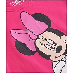 Babyhug Disney 100% Cotton Knit Full Sleeves T-Shirt & Pyjama Night Suit With Minnie Mouse Graphic - Pink
