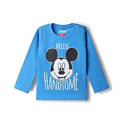 Babyhug Disney 100% Cotton Knit Full Sleeves T-Shirt & Pyjama Night Suit With Mickey Mouse Graphic - Multicolor