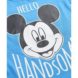 Babyhug Disney 100% Cotton Knit Full Sleeves T-Shirt & Pyjama Night Suit With Mickey Mouse Graphic - Multicolor