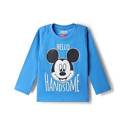 Babyhug Disney 100% Cotton Knit Full Sleeves T-Shirt & Pyjama Night Suit With Mickey Mouse Graphic - Multicolor