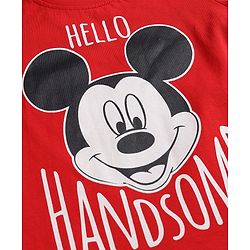 Babyhug Disney 100% Cotton Knit Full Sleeves T-Shirt & Pyjama Night Suit With Mickey Mouse Graphic - Multicolor