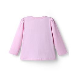 Babyhug Disney 100% Cotton Knit Full Sleeves T-Shirt & Pyjama Night Suit With Minnie Mouse & Polka Dots Graphic - Pink