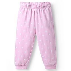 Babyhug Disney 100% Cotton Knit Full Sleeves T-Shirt & Pyjama Night Suit With Minnie Mouse & Polka Dots Graphic - Pink