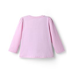 Babyhug Disney 100% Cotton Knit Full Sleeves T-Shirt & Pyjama Night Suit With Minnie Mouse & Polka Dots Graphic - Pink