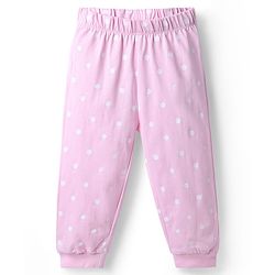 Babyhug Disney 100% Cotton Knit Full Sleeves T-Shirt & Pyjama Night Suit With Minnie Mouse & Polka Dots Graphic - Pink