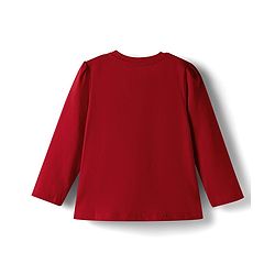 Babyhug Disney Single Jersey Knit Full Sleeves T-Shirt & Pajama Night Suit with Polka Dots & Minnie Mouse Graphics - Dark Red