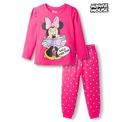 Babyhug Disney 100% Cotton Knit Full Sleeves T-Shirt & Pyjama Night Suit With Minnie Mouse Graphic - Pink