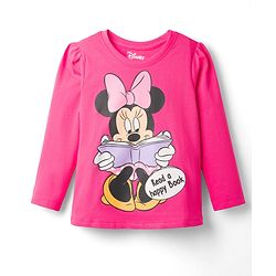 Babyhug Disney 100% Cotton Knit Full Sleeves T-Shirt & Pyjama Night Suit With Minnie Mouse Graphic - Pink