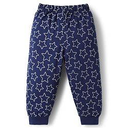 Babyhug Disney 100% Cotton Knit Full Sleeves T-Shirt & Pyjama Night Suit With Elsa Graphic - Navy Blue