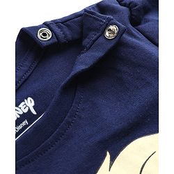 Babyhug Disney 100% Cotton Knit Full Sleeves T-Shirt & Pyjama Night Suit With Elsa Graphic - Navy Blue