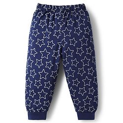Babyhug Disney 100% Cotton Knit Full Sleeves T-Shirt & Pyjama Night Suit With Elsa Graphic - Navy Blue