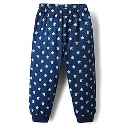 Babyhug Cotton Knit Full Sleeves Bear & Text Printed T-Shirt & Pyjama Night Suit - Navy