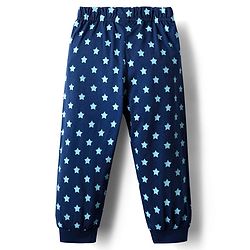 Babyhug Cotton Knit Full Sleeves Bear & Text Printed T-Shirt & Pyjama Night Suit - Navy