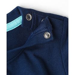 Babyhug Cotton Knit Full Sleeves Bear & Text Printed T-Shirt & Pyjama Night Suit - Navy