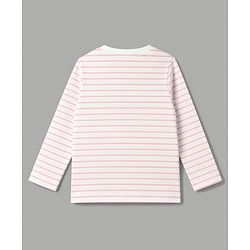 Babyhug 100% Cotton Knit Full Sleeves Striped T-Shirt & Pyjama Night Suit Giraffe Print -Pink