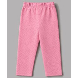 Babyhug 100% Cotton Knit Full Sleeves Striped T-Shirt & Pyjama Night Suit Giraffe Print -Pink