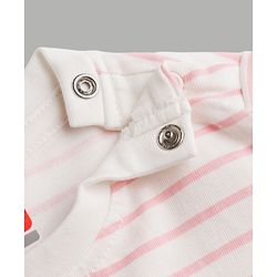 Babyhug 100% Cotton Knit Full Sleeves Striped T-Shirt & Pyjama Night Suit Giraffe Print -Pink