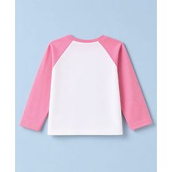 Babyhug 100% Cotton Knit Full Sleeves T-Shirt & Pyjama Night Suit with Cat & Heart Print - Pink