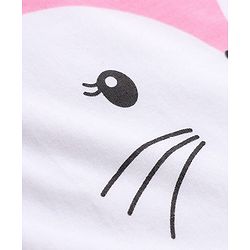 Babyhug 100% Cotton Knit Full Sleeves T-Shirt & Pyjama Night Suit with Cat & Heart Print - Pink