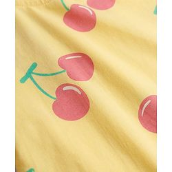 Babyhug 100% Cotton Knit Full Sleeves Co-Ords T-Shirt & Pyjama Night Suit Apple Print -Yellow