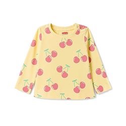 Babyhug 100% Cotton Knit Full Sleeves Co-Ords T-Shirt & Pyjama Night Suit Apple Print -Yellow