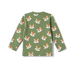 Babyhug 100% Cotton Knit Full Sleeves Fox Printed Co-Ords T-Shirt & Pyjama Night Suit - Green