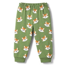 Babyhug 100% Cotton Knit Full Sleeves Fox Printed Co-Ords T-Shirt & Pyjama Night Suit - Green