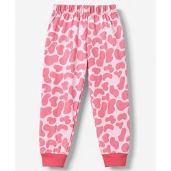 Babyhug Cotton Knit Full Sleeves T-Shirt & Pyjama Night Suit With Giraffe Print - Pink