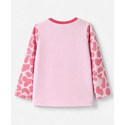 Babyhug Cotton Knit Full Sleeves T-Shirt & Pyjama Night Suit With Giraffe Print - Pink