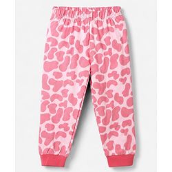 Babyhug Cotton Knit Full Sleeves T-Shirt & Pyjama Night Suit With Giraffe Print - Pink