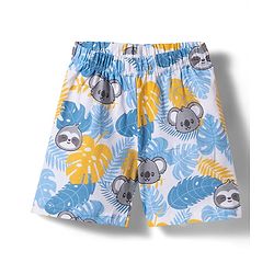 Babyhug Cotton Knit Half Sleeves Koala Printed Co-Ords T-Shirt & Shorts Night Suit -White